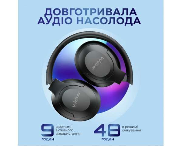 Навушники Bluetooth WALKER WBT-75 black