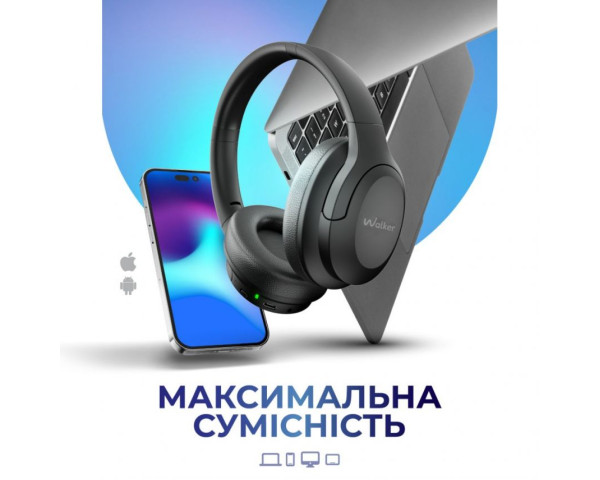 Навушники Bluetooth WALKER WBT-75 black