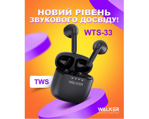 Навушники Bluetooth WALKER WTS-33 black