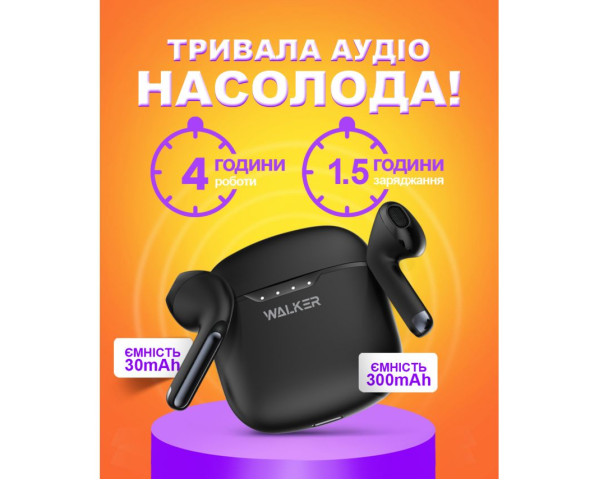 Навушники Bluetooth WALKER WTS-33 black